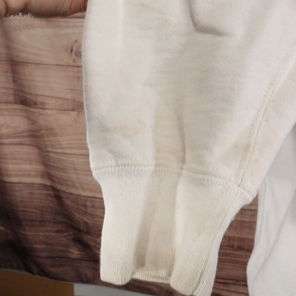 VINTAGE RUSSELL ATHLETIC PRO COTTON USA MADE WHITE CREW NECK SWEATSHIRT XL STAIN - Picture 9 of 16